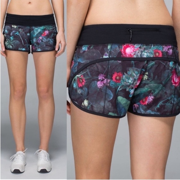 lululemon Run Speed Short RARE Curious Jungle Black Luxtreme *4-way stretch - Picture 2 of 16